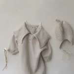 [66-90cm] 韓国風 ノーカラー ロンパース - Image 13