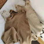 [80-130cm] レトロ シンプル サロペット - Image 5