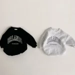 [66-100cm] 韓国風 英字柄 ロンパース - Image 3