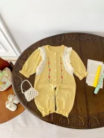 [66-100cm]オールインワン 花柄 刺繍 おしゃれ ベビー服 - Image 5