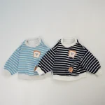 [80-130cm] パンプリント ボーダー トレーナー - Image 5