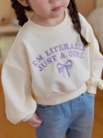 [73-120cm] リボン柄 プルオーバー トレーナー - Image 2