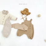 [66-100cm]サロペット or ボーダー シャツ ボタン シンプル 定番 - Image 9