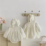 [66-110cm] ドットボンネット付き ロンパースor ワンピース - Image 15