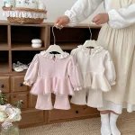[73-110cm]セットアップ フリル襟 可愛い おしゃれ 上下セット