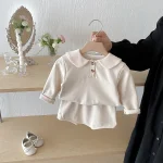 [73-110cm] 丸襟 シンプル セットアップ - Image 8