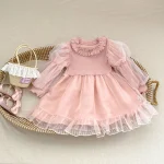 [66-130cm]ロンパース or ワンピース パフスリーブ 女の子 可愛い ベビー服 - Image 3