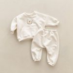 [73-100cm]セットアップ クマ柄 刺繍入り スウェット 定番 二点セット - Image 8