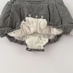 [66-100cm] チェック柄 ロンパース