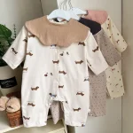 [66-90cm]オールインワン 犬ORリボンORウサギ柄 肌触り良い ベビー服 - Image 4