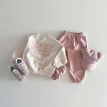 [80-130cm] 英字プリント トレーナー - Image 9