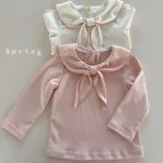 [73-100cm]シャツ リボン おしゃれ シンプル トップス - Image 6