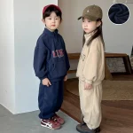 [80-150cm] 英字柄 フリース セットアップ - Image 4