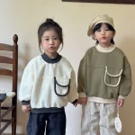 [80-150cm] ポケット付き クールネック トップス - Image 6