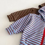 [80-130cm]セットアップ ボーダー フード付き カジュアル 子供服 - Image 21