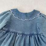 [66-90cm] フリルデニム ロンパース - Image 9