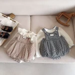 [66-100cm] チェック柄 ロンパース - Image 17