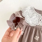 [66-130cm] レース襟 ロンパース  OR ワンピース