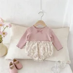 [66-90cm]ロンパース リボン花柄 可愛い おしゃれ - Image 12