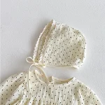 [66-110cm] ドットボンネット付き ロンパースor ワンピース - Image 7