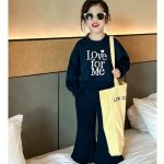 [73-120cm]ベビー 女の子 英字刺繍 セットアップ 可愛い - Image 2