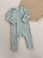 [59-90cm] ヘアバンド付き 無地 ロンパース - Image 3