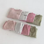 [80-130cm]セットアップ 英字刺繡 ワッフル シンプル 子供服 - Image 7