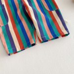 [73-120cm]サロペット ストライプ カラフル カジュアル パンツ - Image 2