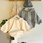 [66-90cm] リボン ハート柄 ロンパース - Image 14