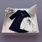 [90-140cm] フォーマル セーラー風 丸襟 シャツ/ワンピース - Image 8