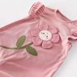 [66-90cm]オールインワン フラワー ノースリーブ おしゃれ ベビー服 - Image 3