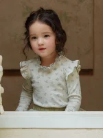 [90-150cm]フリル花柄 インナー シャツ - Image 4