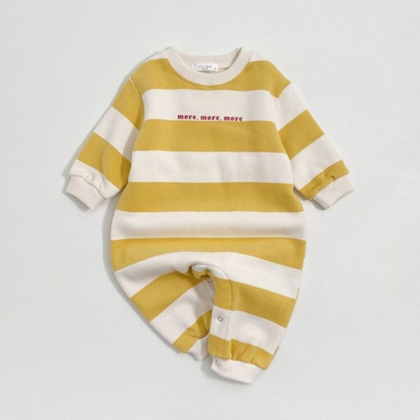 [66-90cm]ロンパース 裏起毛 英字プリント 可愛い ベビー服