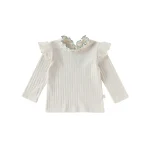 [73-110cm]シャツ 肩フリル シンプル 合わせやすい 長袖 トップス - Image 5