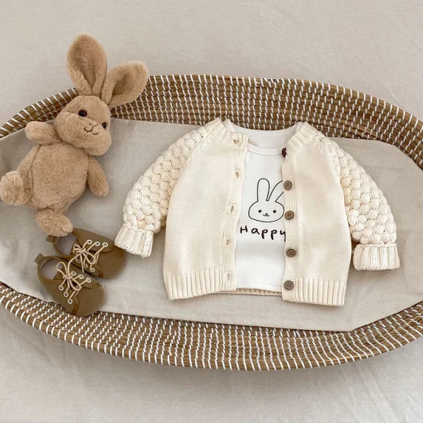 [66-100cm] 無地 ナチュラル カーディガン