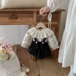 [66-100cm] レース襟 トップス & サロペット ロンパース 2点セット - Image 14