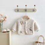 [73-110cm] フラワー&ウサギ 刺繡 アウター - Image 23