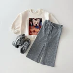 [80-130cm] 犬柄 プルオーバー トレーナー - Image 2