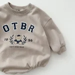 [66-90cm]熊柄 ロンパース - Image 5