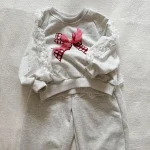 [80-150cm]レースリボン スウェットセットアップ