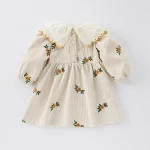 [80-130cm] フリル襟 花柄 ワンピース - Image 4