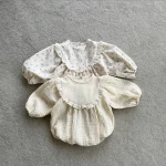 [66-90cm] 花柄 ナチュラル ロンパース - Image 5