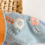 [66-100cm]二点セット 可愛い フラワー 刺繍入り ニット - Image 4