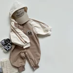 [66-90cm] 英字プリントフーディ オールインワン - Image 9