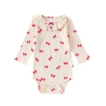 [66-90cm] フリル襟 リボン ロンパース - Image 7