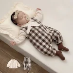 [73-100cm]オールインワン チェック柄 可愛い ベビー服 - Image 9