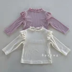 [73-100cm]トップス 韓国風 パフスリーブ おしゃれ 女の子 - Image 5