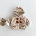 [73-120cm] 熊柄 ボア アウター - Image 2