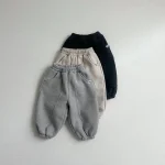 [73-100cm] 韓国風 ポケット付き ボア付き カジュアル パンツ - Image 12