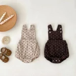 [66-100cm] ドット サロペット ロンパース or 花柄インナー シャツ - Image 5